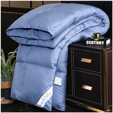 ZTGL Couette Légère 220x240 cm, Couette en 95% Duvet dé d'oie et 5% Plumes, Ultra-Soft Down Proof Coton Comforter, Anti-Allergique Couette Hiver Chaude pour lit 2 Personnes,D,220X240cm(3kg)