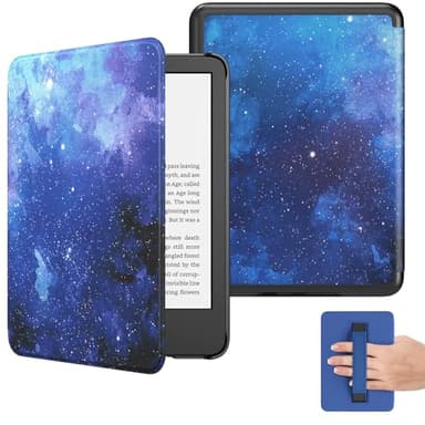 MoKo Étui pour 6" Ebook Reader (11ème Gén 2024/2022), Couverture de Coque Légère avec Sangle de Poignée Auto Réveil/Sommeil pour 11e Gén 2024 e-Reader,Non pour Kobo Aura 2/Remarkable, Étoile Bleue