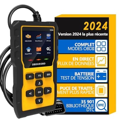 OBD2 Valise Diagnostic Auto, OBD Lecteur de Code d'erreur de Moteur, 35900 Définitions de Codes, ODB Diagnostic Voiture Multimarque