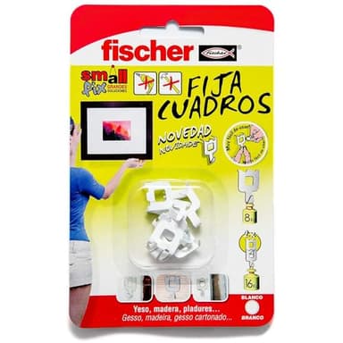 fischer - 8 Fixations VMVO Fix'Cadres pour la Fixation de Cadres sans vis ni Clou - Fixer d'un Coup de Pouce, sans Aucun Outil