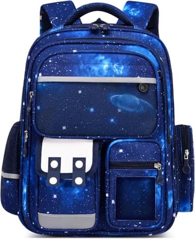 Amythe Sac à Dos Garçon Primaire Ergonomique, Cartable Enfant Scolaire Imperméable, Sac Ecole Collège Léger pour CP CE CM 6 à 10 ans, Bleu