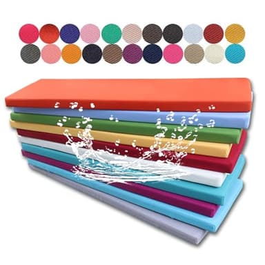 FEEGAR Coussin de Banc sur Mesure, Coussin Exterieur Impermeable en Fibre de Polyester, Coussin Salon de Jardin Antidérapant pour L'extérieur, Meubles de Jardin, Terrasse, Intérieur,10cm