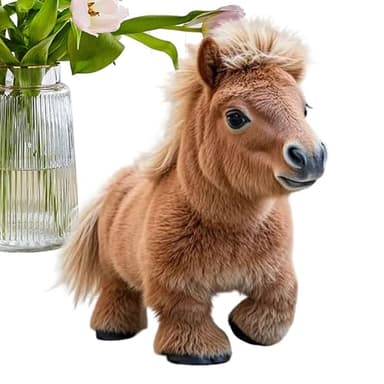 Kustimantu Robot Horse, Horse Robot | Mignon en Peluche à Pied Simulation Smart Horse,Compagnon en Peluche électronique, Animal de Compagnie robotique Doux pour Les Filles, Anniversaire