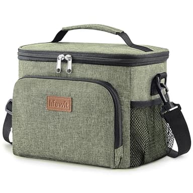 Lifewit Sac Isotherme Repas 9L, Glaciere Souple Isothermes pour Homme et Femme, Lunch Box Isotherm avec Portable Bandoulière, Sac Gamelle pour Travail, Pique Nique, Voyage, Vert Foncé