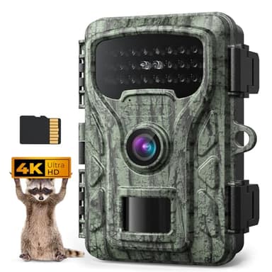 Caytail Camera de Chasse 4K 48MP: Caméra de Chasse Pas de WiFi avec 2'' LCD Écran,Carte SD 64GB,Étanche IP66, Enregistrement en Boucle pour l'observation de Chevreuil, Renard de la Faune