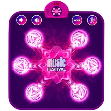 Tapis de Danse pour Enfants, Tapis de Danse Musical avec 6 Flèches de Lumière LED, 5 Modes de Jeu, Musique Intégrée, Jouet Cadeau d'anniversaire de Noël pour Filles Garçons de 3 4 5 6 7 8 9 10+