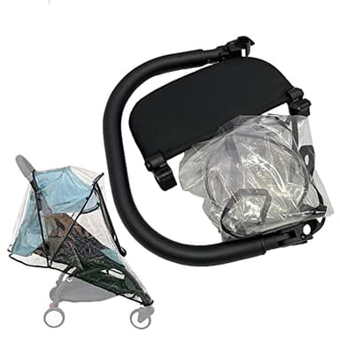 Ensemble d'accessoires pour poussette bébé compatible avec les poussettes Babyzen YOYO2 et YOYO3,Barre de protection pour poussette bébé et planche d'extension de 15 cm et housse de pluie.