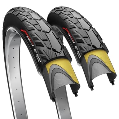 Fincci Gravel Pneus 700 x 40c - Paire Pliable Tire 28 x 1.6 Pouces avec Protection Anti Crevaison 1mm, 42-622 60 TPI pour Électrique & Route & de Ville & VTT Velo, Tournée Bicyclette - Pack of 2