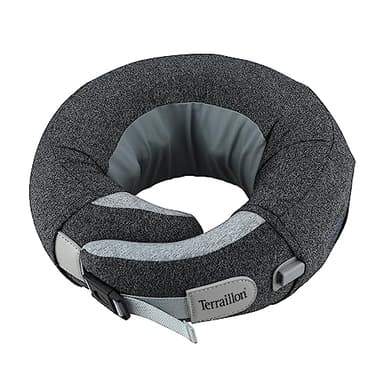 TERRAILLON - NECK MASSAGER, Coussin massage cou et cervicales, massage Shiatsu, 3 vitesses de massage, 2 sens de rotation, option chauffante, Sangle ajustable, USB-C