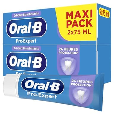 Oral-B Dentifrice Pour Les Dents Sensibles Pro-Expert, Conçu Pour Protéger Les Gencives, Contre Taches En Surface, Brossage Pour Une Protection Professionnelle, Maxi Pack 2x75 ml