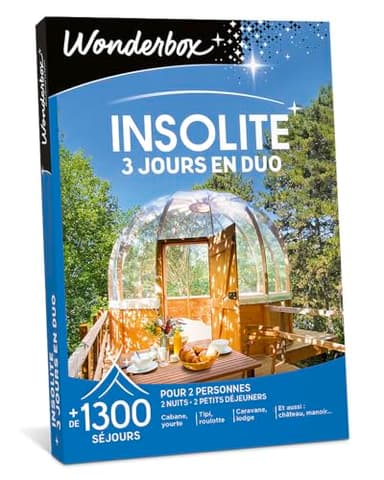 Wonderbox - Insolite - 3 Jours en Duo - Coffret Cadeau - Idée Cadeau Séjours