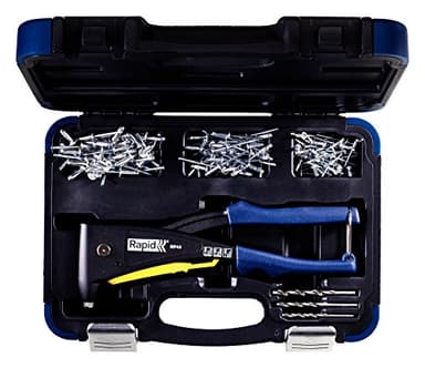 RAPID - RP40 Multi – Pince à Riveter avec Buses Universelles Ø3.2/4.0/4.8 mm, Riveteuse Manuelle pour Rivets Aluminium, Acier Inoxydable & Cuivré (Inclus Rivets et Forêt de perçage) - (5001127)