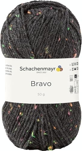 Schachenmayr Bravo, 50G anthrazit neon tweed Fils À Tricoter