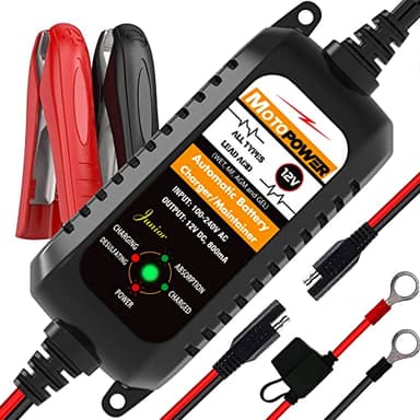 MOTOPOWER MP00205A 12V 800mA Entièrement Chargeur de Batterie Automatique/Mainteneur pour Voitures, Motos, ATV, RVS, Powersports, Bateau et Plus Encore