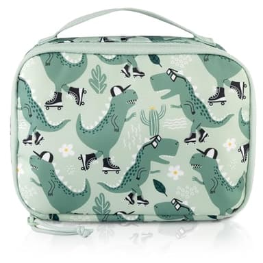 TA Trend Atelier Sac Isotherme Repas Enfant, Sans PFC, Souple Sac Thermique pour Cosmétiques, Médicaments, Snacks (Vert - Dinosaure, 21,5 x 14,5 x 6,5 cm)