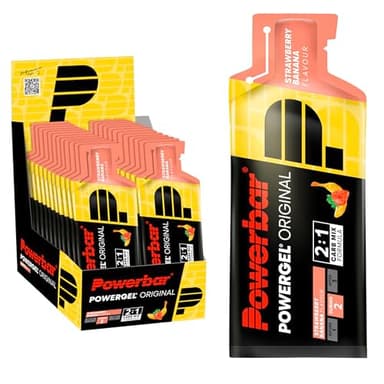 Powerbar - PowerGel Original - Strawberry-Banana - 24x41g - Gel énergétique riche en glucides - Sodium - Sans caféine