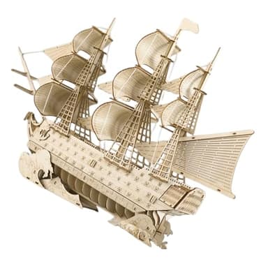 CORHAD Kit Maquette Bateau en Bois 3D pour Adultes – Puzzle 3D de Voilier Ancien à Assembler – Décoration Table Thème Océan – Kit Construction Maquette Navire Marchand Soie