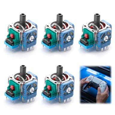 teasteam Joysticks Analogiques 3D pour Manette PS5 Remplacement Module Joystick PS5 Ω2K3 Thumbstick Contrôle Précis Réparation Rapide Manette avec Potentiomètre Bleu pour Playstation 5 Dualsense Edge
