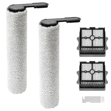Rouleau Brosse de Rechange pour Tineco Floor One Stretch S6/Switch S6/S7 Stretch Ultra/S6 stretch lite/S9 Artist/i6 Stretch/i5 Stretch, Accessoires 2 Rouleaux, 2 Filtres,1 Brosse de Nettoyage