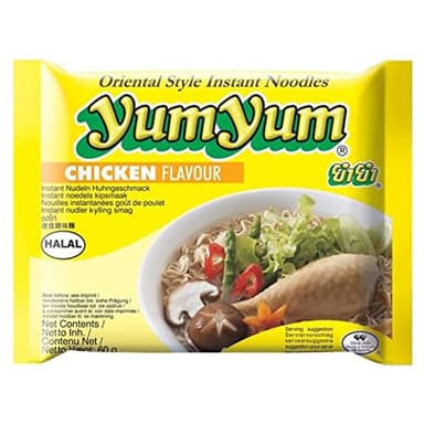 Yumyum Nouilles Instantanées au Poulet, Soupe de Nouille saveur Poulet 60g (Carton de 30 sachets)