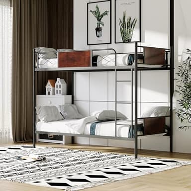 GOPLUS Lit Superposé Mezzanine 90x190cm en Métal, 2 en 1 Lit Convertible 2 Places Enfant Adulte Peu Encombrant avec Échelle,pour Chambre, Dortoir, Charge 150KG