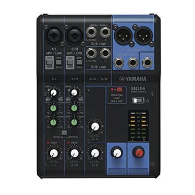 Yamaha MG06 - Console de mixage compacte avec 6 canaux d'entrée et préamplis micro D-PRE