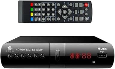 SQUADO Décodeur numérique terrestre DVBT-2 H.265 HEVC-10 FULL HD HDMI/SCART USB LAN avec écran télécommande