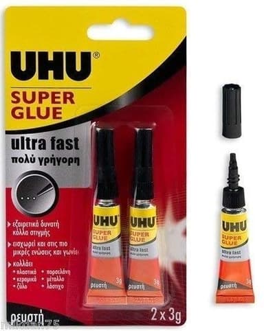 UHU Lot de 2 tubes de colle Super Glue multi-usages et ultra rapide