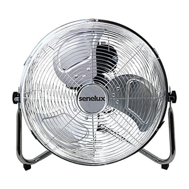 Senelux Ventilateur de sol - Ventilateur de gymnase chromé Ventilateur électrique portable de 30,5 cm à 3 vitesses avec fonction d'inclinaison