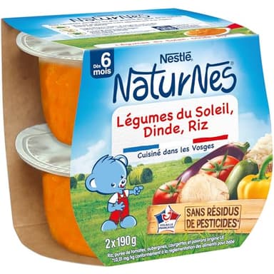 NESTLÉ BÉBÉ - NATURNES - LÉGUMES DU SOLEIL, DINDE, RIZ - DÈS 6 MOIS PACK DE 2X190G