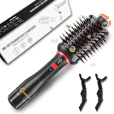 Brosse de sèche-cheveux, pinceau à air chaud pour séchage rapide, styler et volumiseur de sèche-cheveux en une étape, 4 pouces de style à air chaud ionique pour les cheveux courts et longs, peigne à l