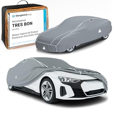 WALSER Premium Bâche de Voiture Anti-grêle Hybrid UV Protect, Récompense Très Bon* Housse Voiture Anti-grêle imperméable et résistant aux UV, Certifié par Le TÜV Autriche* bâche pour Voiture Taille 3