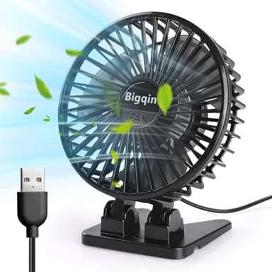 Bigqin Petit ventilateur de bureau USB, petit mais puissant, mini ventilateur de refroidissement de table avec 3 vitesses de réglage à 90°, mini ventilateurs pour un meilleur refroidissement