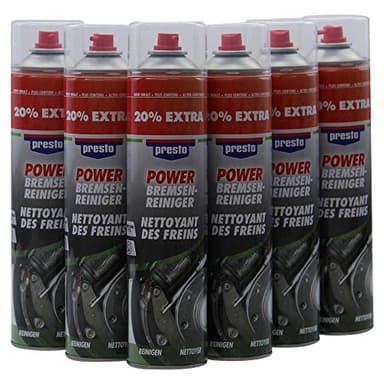 Presto Power Lot de 6 nettoyants pour freins sans acétone - 600 ml chacun - Flacon spray