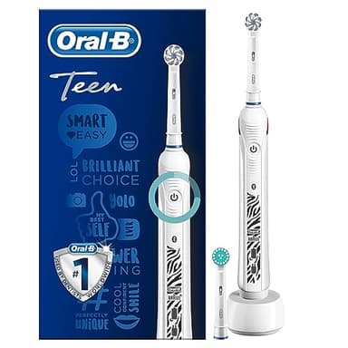 Oral-B Teen Brosse À Dents Électrique Rechargeable Avec 1 Manche Et 1 Brossette, Technologie 3D, Élimine Jusqu’À 100 % De Plaque Dentaire