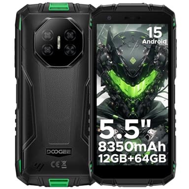 DOOGEE Fire 3 Smartphone Incassable Android 15, Batterie 8350mAh,UNISOC SC9863A Telephone Portable Incassable,5.5"IPS HD+,12Go+64Go/2To,13MP+8MP Téléphone Incassable,IP69K/Widevine L1/Face Unlock/NFC