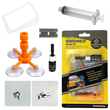 Vanwoke Kit de Réparation Pare-Brise Voiture,Kit Reparation Pare Brise,Outil de réparation de Pare-Brise de qualité supérieure pour Fissures,Fissures en Forme D'étoile,Longue Fissure