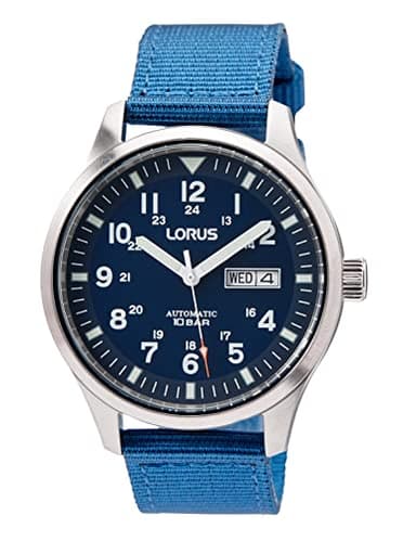 Lorus 32025166 Montre analogique Automatique pour Homme, Bleu, Taille Unique, Sangles
