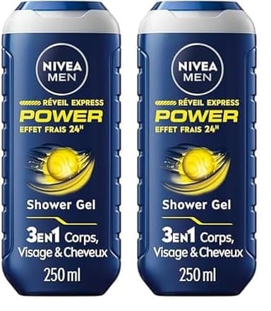 Nivea Men Gel Douche Réveil Express 3en1 250 ml (Lot de 2)