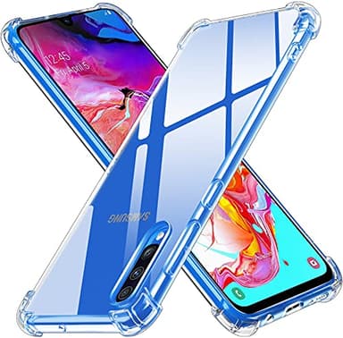 ivoler Coque pour Samsung Galaxy A70, Ultra Transparent Étui de Protection en Silicone Antichoc avec Coins Renforcés, Clair Mince Souple TPU Bumper Housse