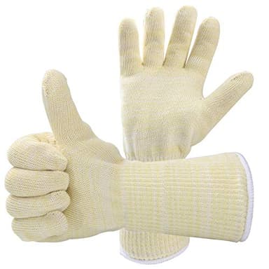 Gants Anti Chaleur Gant Cuisine Four, Résiste Jusqu'à 500°C, Gant de Barbecue pour BBQ, Grillades, Cuisson au Four, Cheminée, Gants de Soudeur