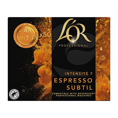 L'OR Professional, 50 Capsules de Café Espresso Subtil, Intensité 7, 100% Grains Arabica, Compatibles Nespresso®* Professionnel