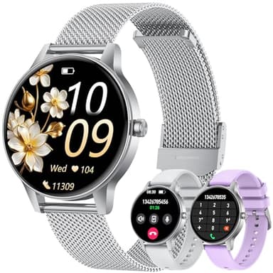 Montre Connectée Femme avec Appel Bluetooth: 1.27" Smartwatch avec Fonction Féminine Cardiofréquencemètre SpO2 Sommeil Montre 100+ Mode Sport Imperméable IP68 Fitness Podomètre Compatible Android iOS