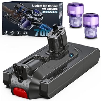 Morpilot 7000mAh Batterie à Clipser pour Dyson V11, V11 Outsize et V15 Serie, Compatible avec V11 Absolute Animal Torque Drive Total Clean Extra Absolute+, V15 Detect Absolute SV14 SV16 SV18 SV22
