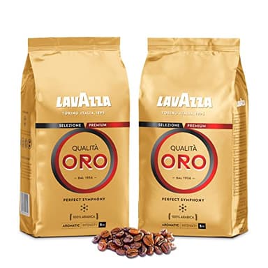 LAVAZZA - Café Espresso Qualità Oro - Café Grain - Sélection Premium - 100 % Arabica - Italien - Intensité 5 - 2 Paquets de 1 kg
