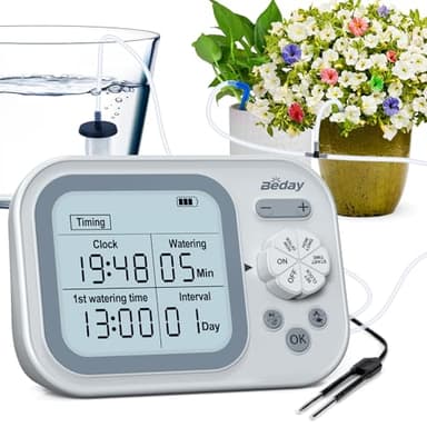 Système d'arrosage automatique d'intérieur pour 15 plantes en pot, kit d'irrigation goutte à goutte automatique, minuterie d'eau programmable avec détection intelligente d'humidité