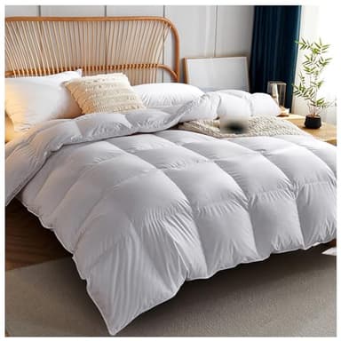 SayfuR Couette en Duvet Et Plumes d'oie Blanche, Couette en Duvet d'oie Et Plumes, Chaude 4 Saisons Couette, Housse De Couette en Duvet Ultra Douce,D,160x210cm/2.2kg