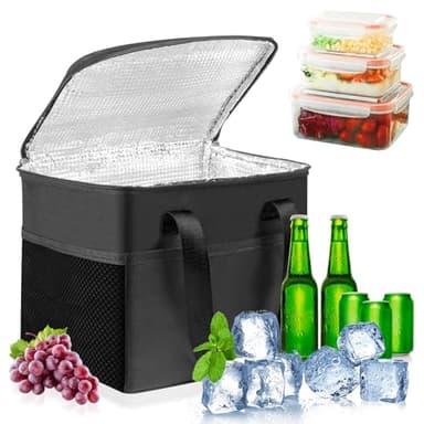 HOTUT Sac Isotherme Repas, 8L Sac Glaciere Isotherme Repas, Glaciere Souple Isotherme, Pliable, Étanche, Sac Glacière, Lunch Bag Isotherme pour Pique Nique, Barbecue, Camping, Voyage