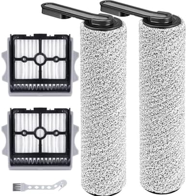 5 Pièces Rouleau Brosse de Rechange + Filtre HEPA pour Tineco Floor One Stretch S6 / Switch S6 & S7 Stretch / S7 Stretch Steam / i6 i5 Stretch – Accessoires Aspirateur Laveur Eau et Poussière
