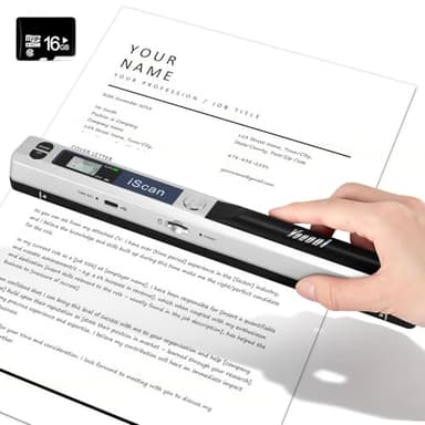 Youool Scanner de Documents Portable, A4 900 DPI Haute Résolution Photo Couleur Portable, Format JPG/PDF USB 2.0 Scanner de Document Portables pour Documents, Reçus, Photos (Argent)